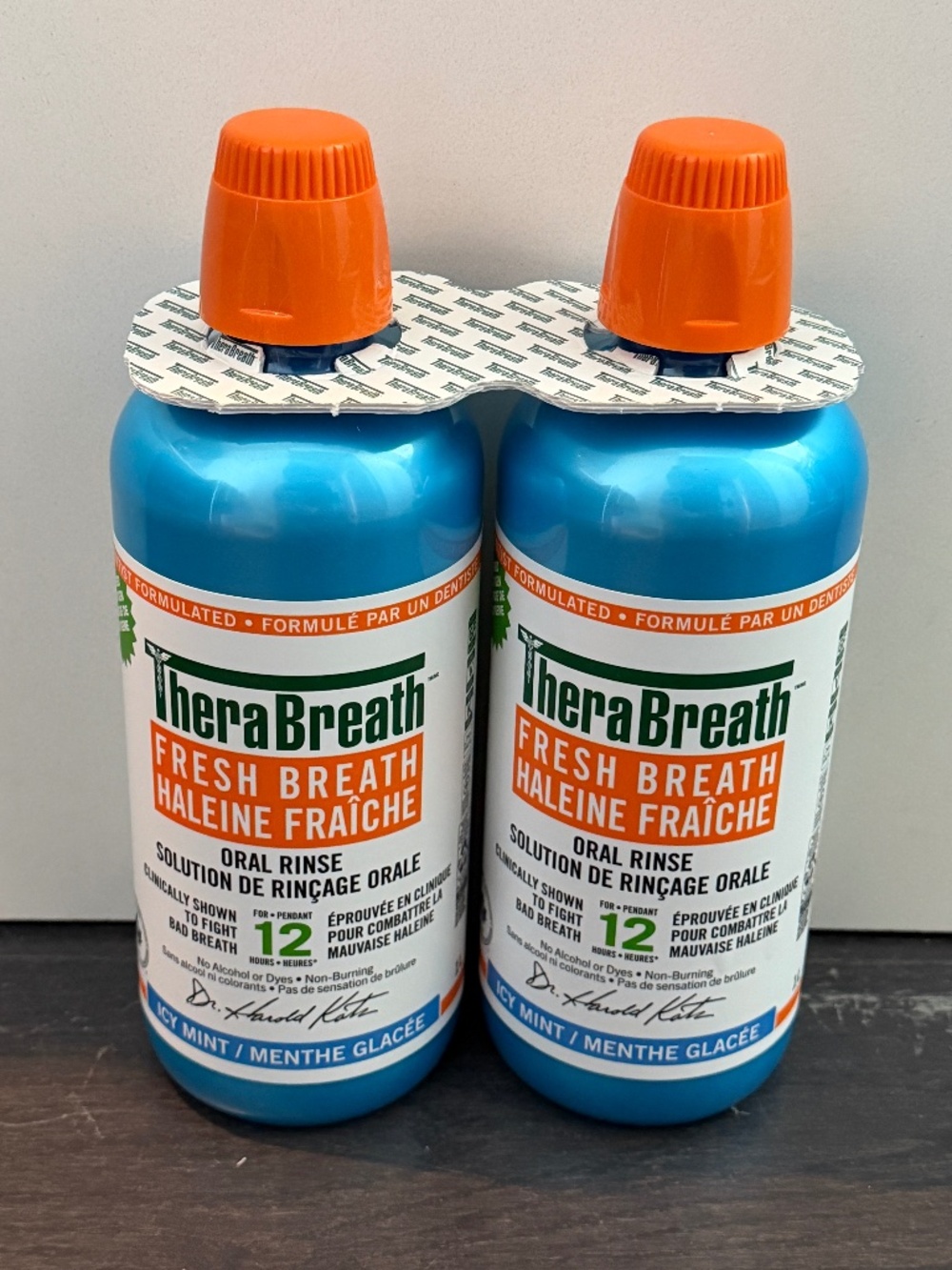 2 Pack NEW TheraBreath Fresh Breath Mouthwash Icy Mint Oral rinse 1L each